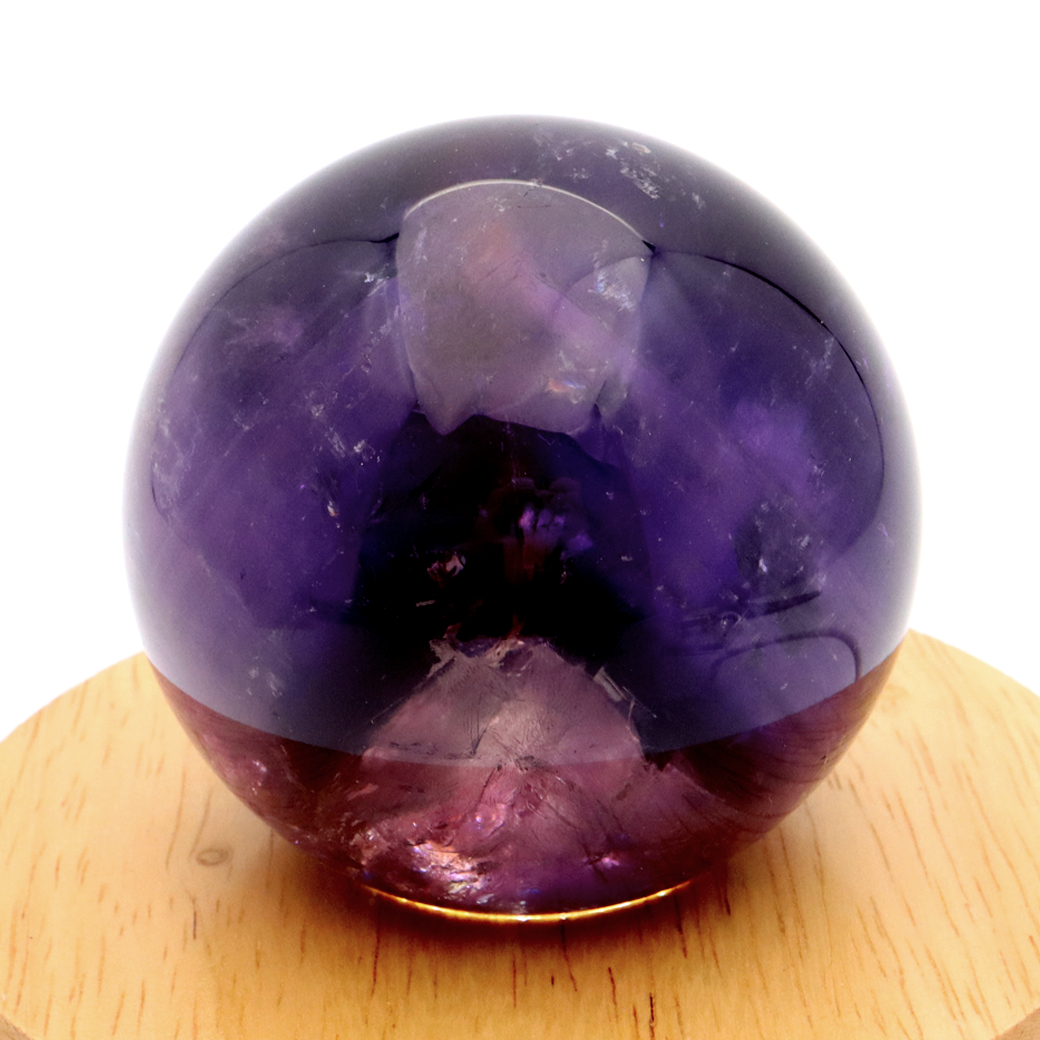 アメジスト 紫水晶 丸玉 ブラジル バイーア州産 直径約64mm LEDライト 台座付き 1点もの スフィア 2月 誕生石 置き物