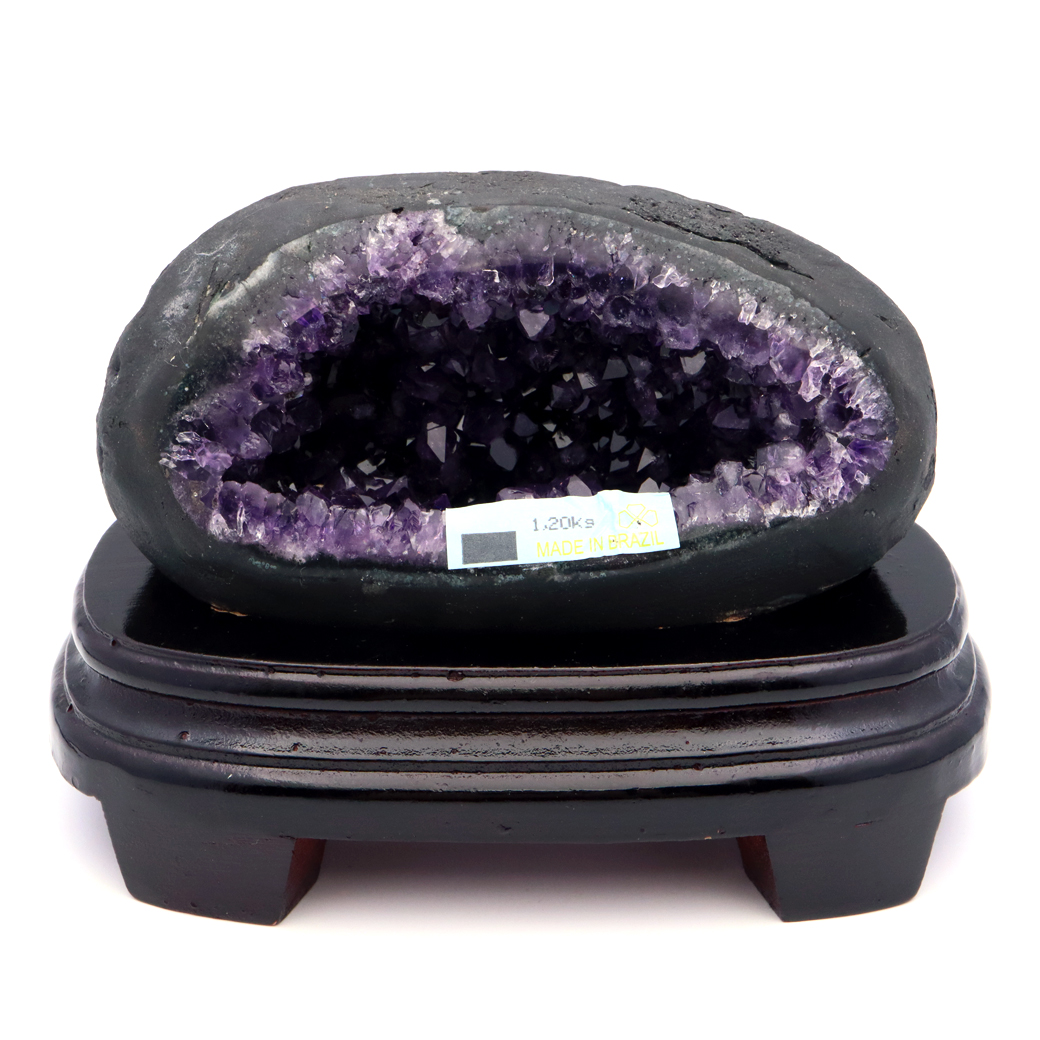 アメジスト ドーム 約1.2kg 小型 卓上サイズ 紫水晶 ジオード 晶洞 天然石 ウルグアイ産 1点物 台座付き 濃紫