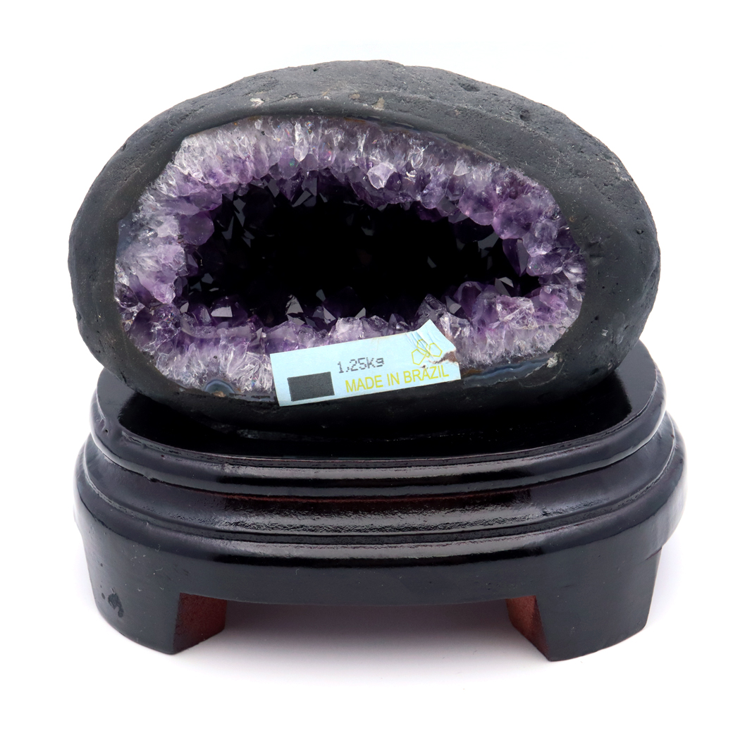 アメジスト ドーム 約1.25kg 小型 卓上サイズ 紫水晶 ジオード 晶洞 天然石 ウルグアイ産 1点物 台座付き 濃紫