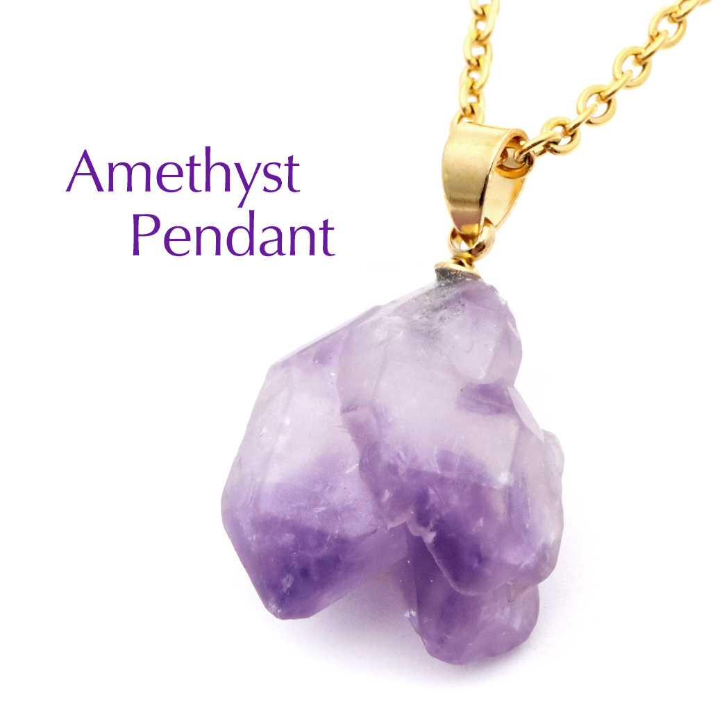 シリウス アメジスト ペンダント 天然石 ネックレス ケニア産 2月 誕生石 紫水晶 Amethyst エレスチャル ポイント