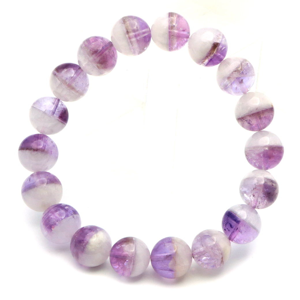 アメジスト ファントムクォーツ ブレスレット 11mm 紫水晶 エレスチャル 天然石 パワーストーン 2月 誕生石 バレンタイン 贈り物