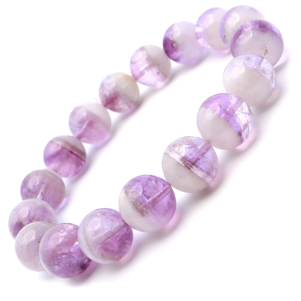 アメジスト ファントムクォーツ ブレスレット 紫水晶 エレスチャル 天然石 パワーストーン 2月 誕生石 バレンタイン 贈り物