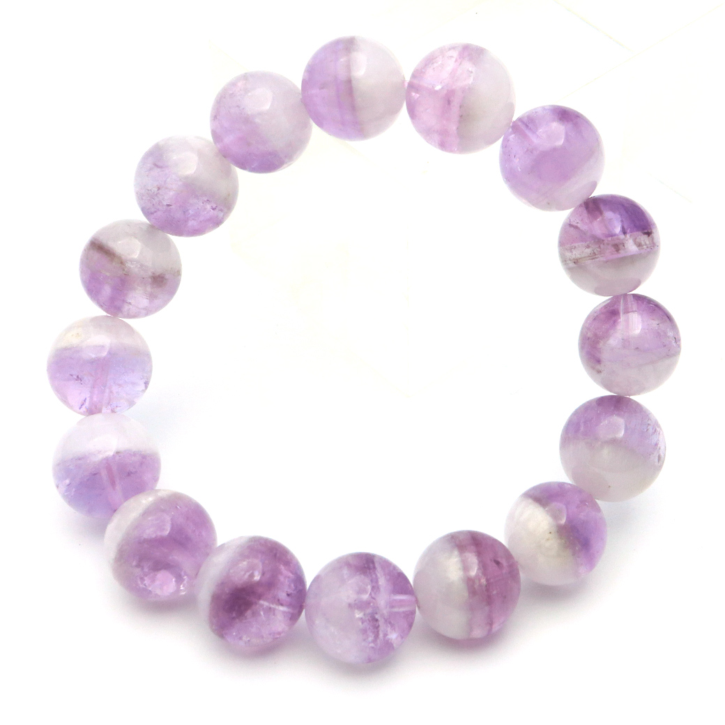 アメジスト ファントムクォーツ ブレスレット 紫水晶 エレスチャル 天然石 パワーストーン 2月 誕生石 バレンタイン 贈り物