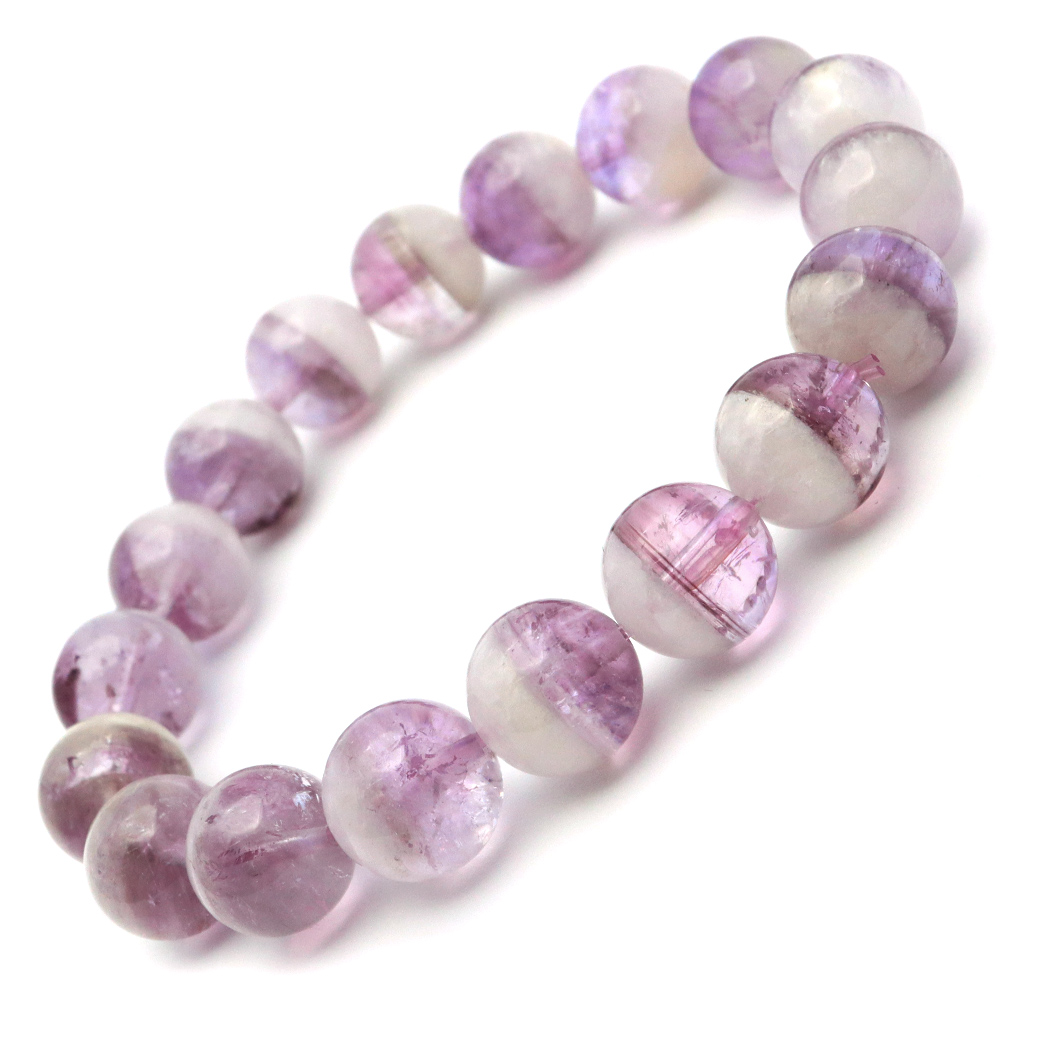 アメジスト ファントムクォーツ ブレスレット 紫水晶 エレスチャル 天然石 パワーストーン 2月 誕生石 バレンタイン 贈り物