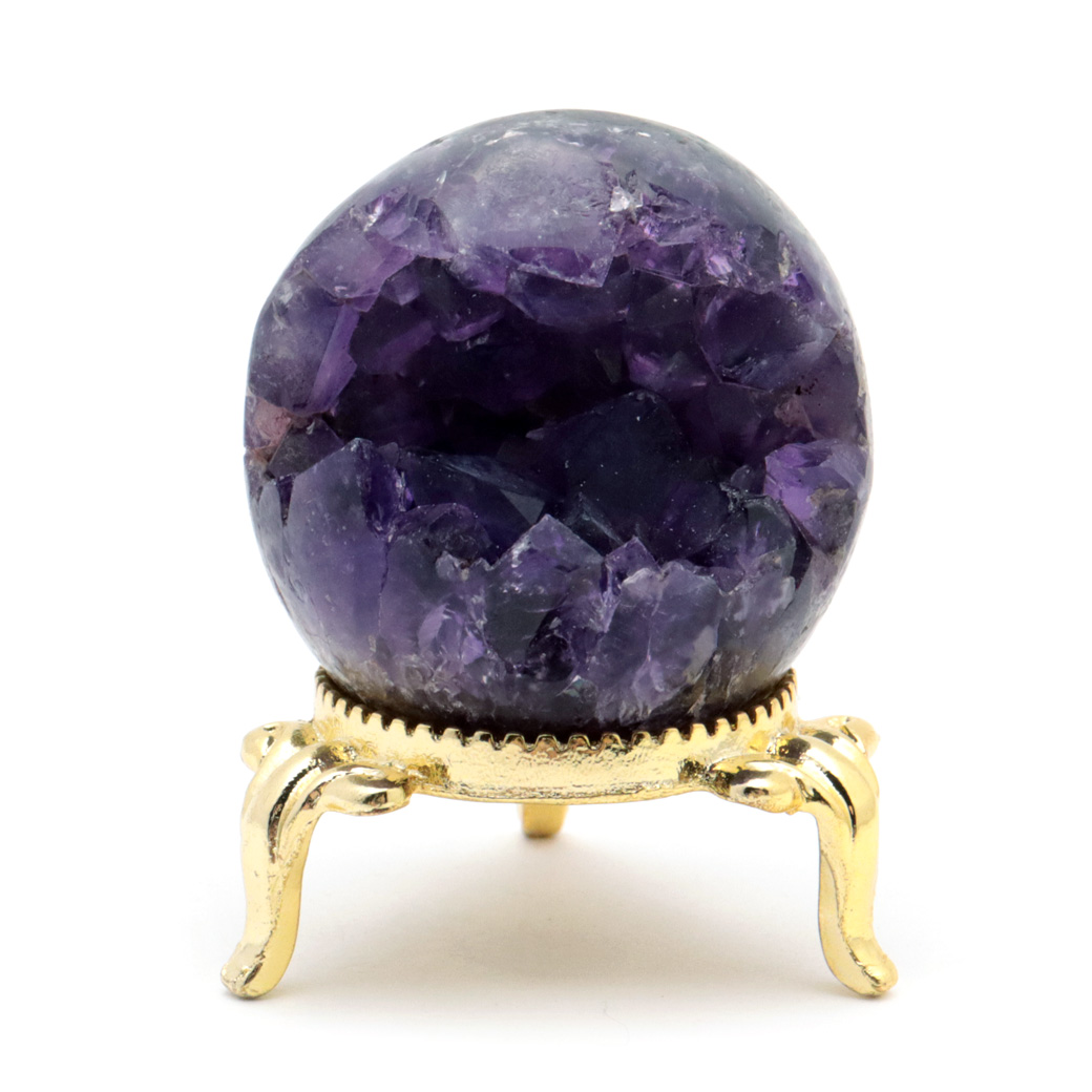 アメジスト 笑口 丸玉 直径38mm 60g 台座付き ジオード 1点もの 天然石 紫水晶 笑い口 2月 誕生石 原石 置き物 置物 縁起物 開運 パワーストーン ウルグアイ産 amethyst