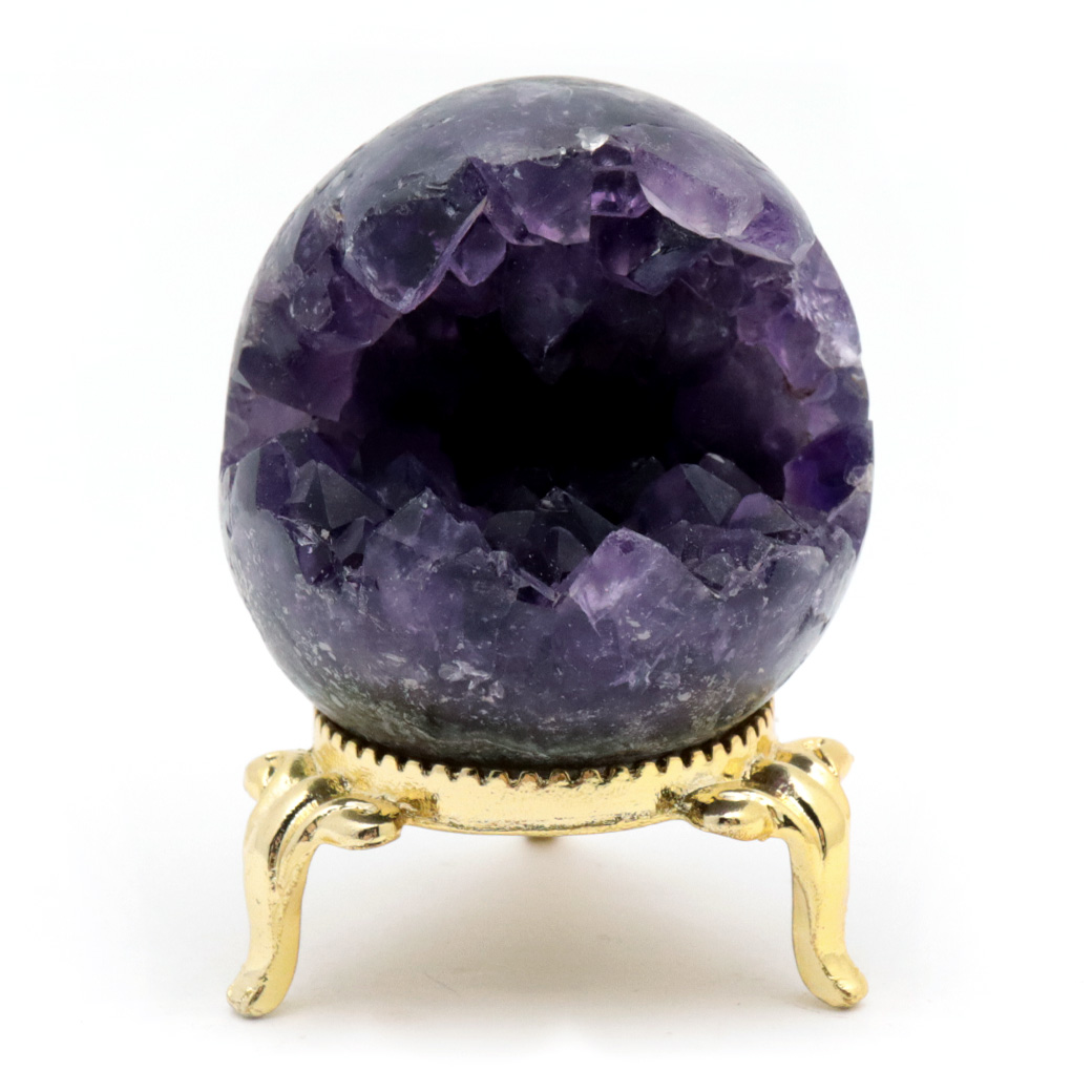アメジスト 笑口 丸玉 台座付き ジオード 1点もの 天然石 紫水晶 笑い口 2月 誕生石 原石 置き物 置物 縁起物 開運