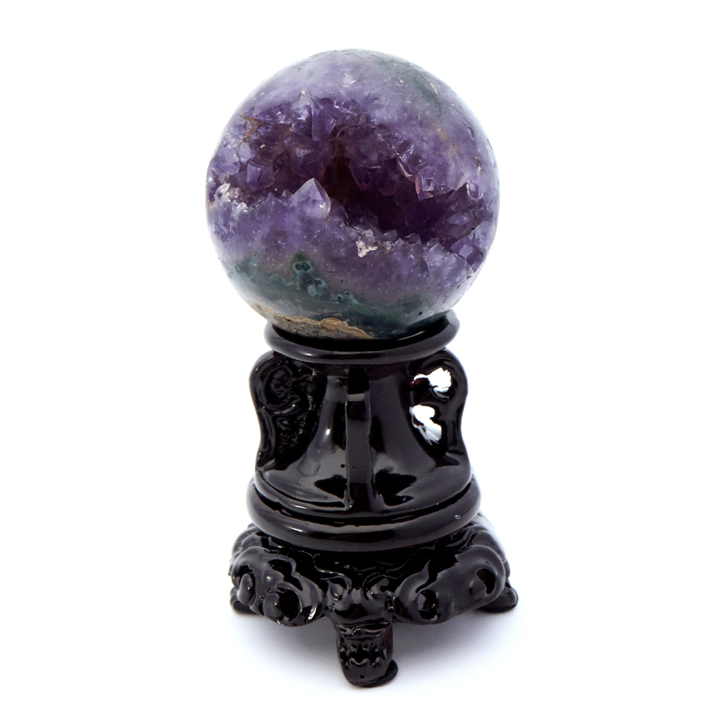 アメジスト 笑口 丸玉 台座付き ジオード 1点もの 天然石 紫水晶 パワーストーン ウルグアイ産
