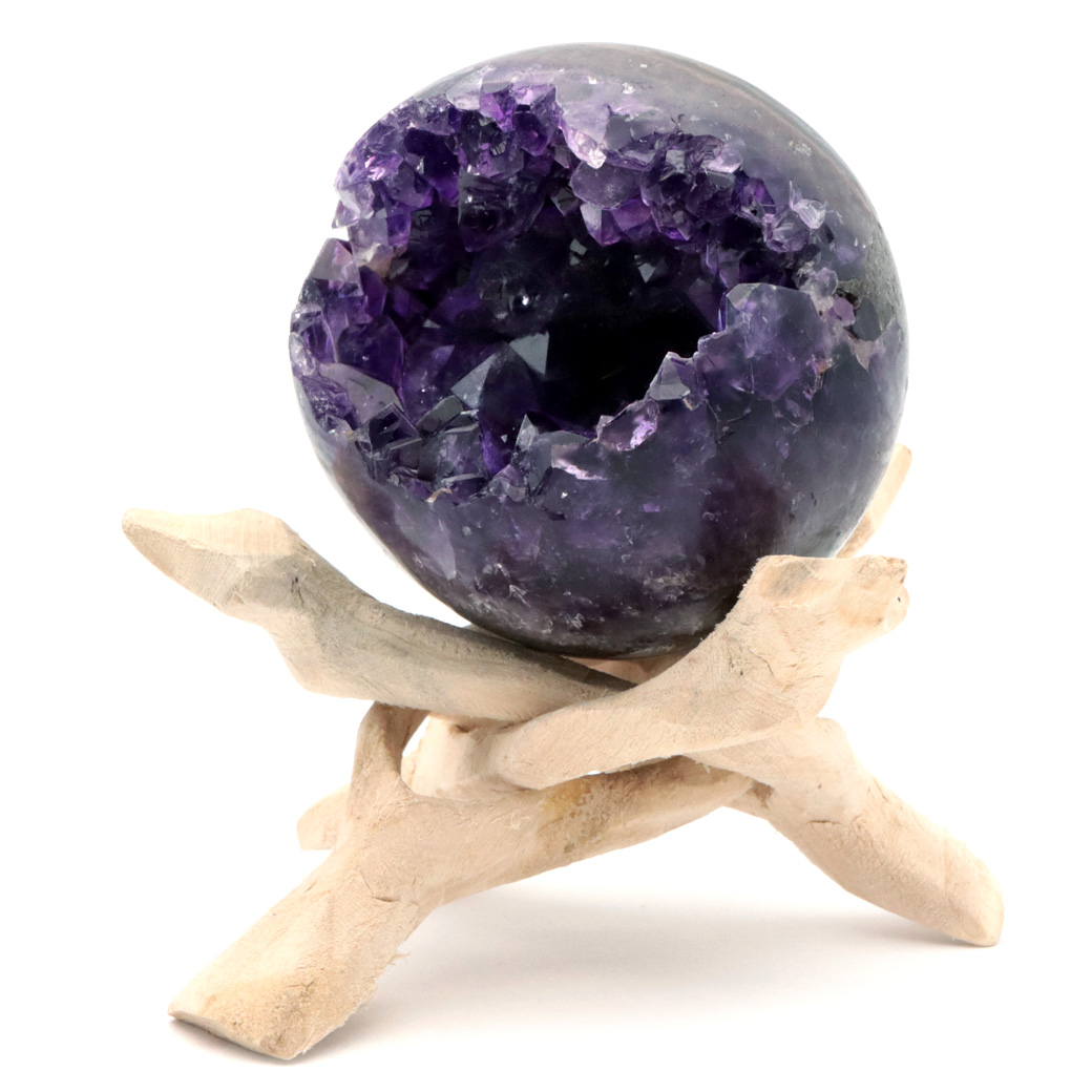 アメジスト 笑口 丸玉 台座付き ジオード 1点もの 天然石 紫水晶 笑い口 2月 誕生石 原石 置き物 置物 縁起物 開運 パワーストーン