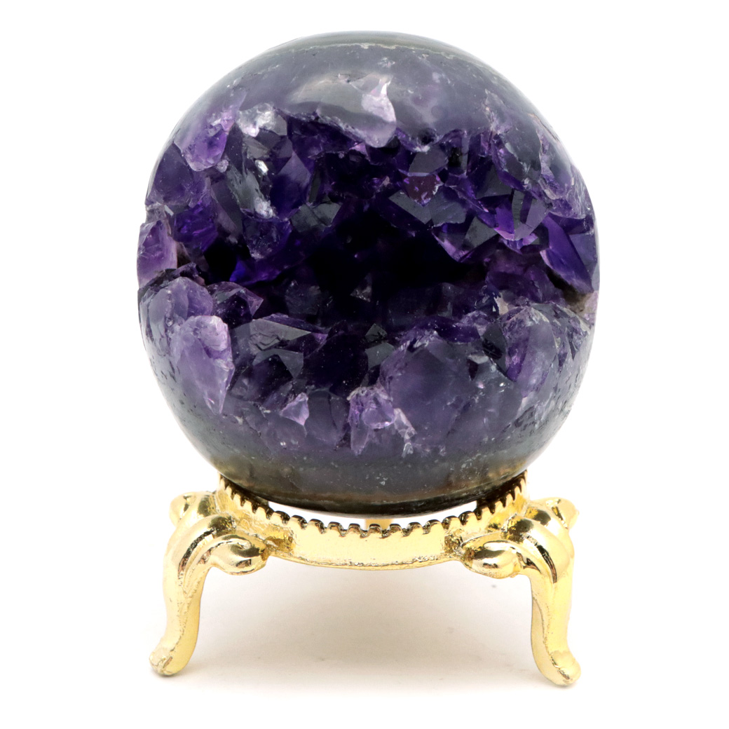 アメジスト 笑口 丸玉 台座付き ジオード 1点もの 天然石 紫水晶 笑い口 2月 誕生石 原石 置き物 置物 縁起物 開運 パワーストーン