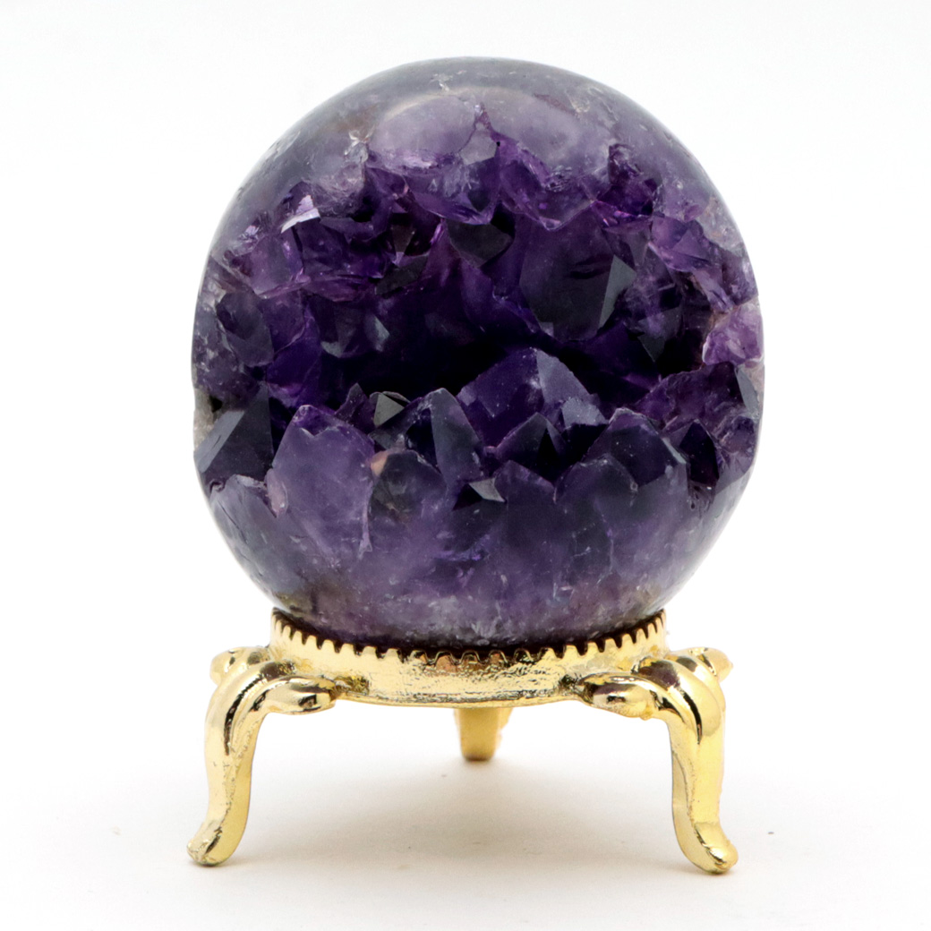 アメジスト 笑口 丸玉 台座付き ジオード 1点もの 天然石 紫水晶 笑い口 2月 誕生石 原石 置き物 置物 縁起物 開運 パワーストーン