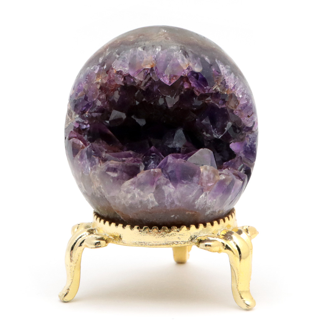 アメジスト 笑口 丸玉 台座付き ジオード 1点もの 天然石 紫水晶 笑い口 2月 誕生石 原石 置き物 置物 縁起物 開運 パワーストーン