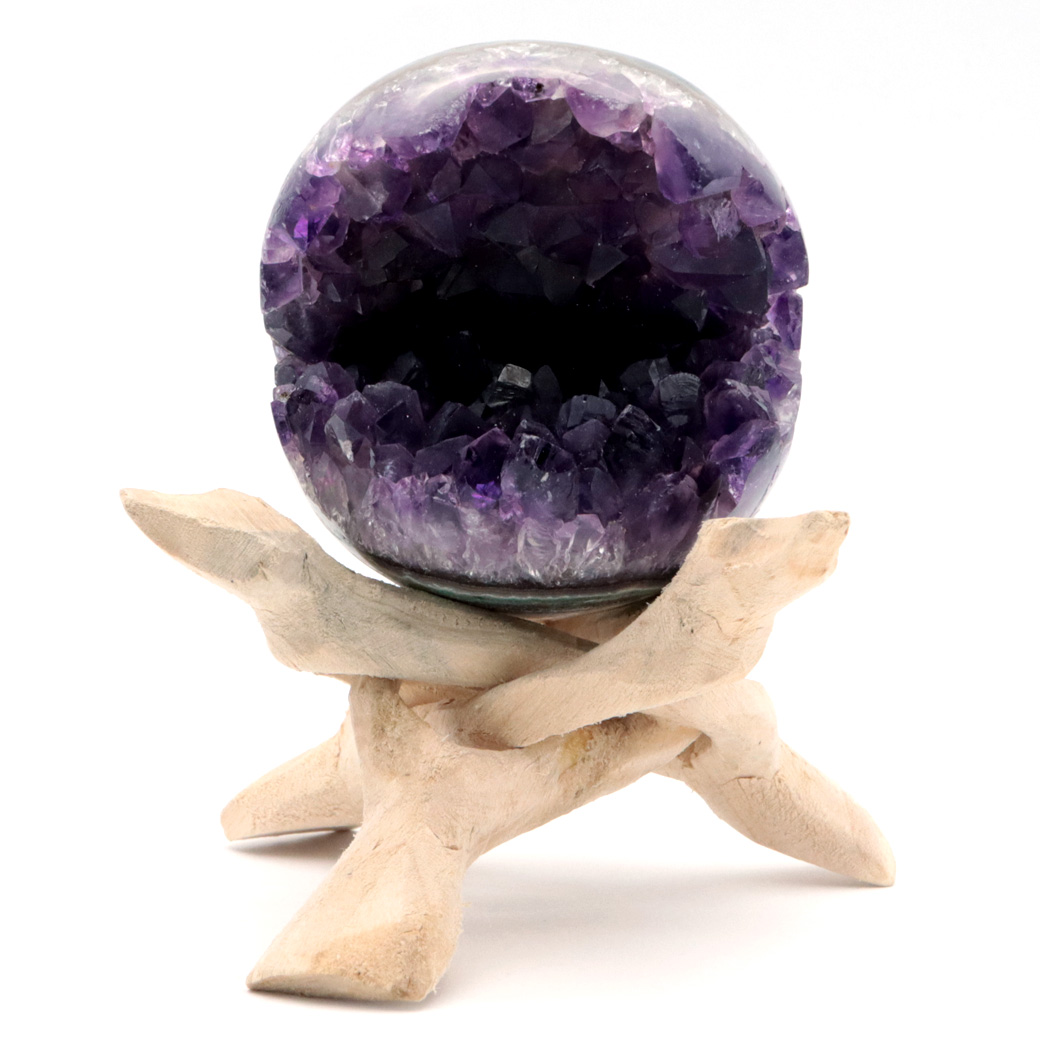 アメジスト 笑口 丸玉 台座付き ジオード 1点もの 天然石 紫水晶 笑い口 2月 誕生石 原石 置き物 置物 縁起物 開運 パワーストーン