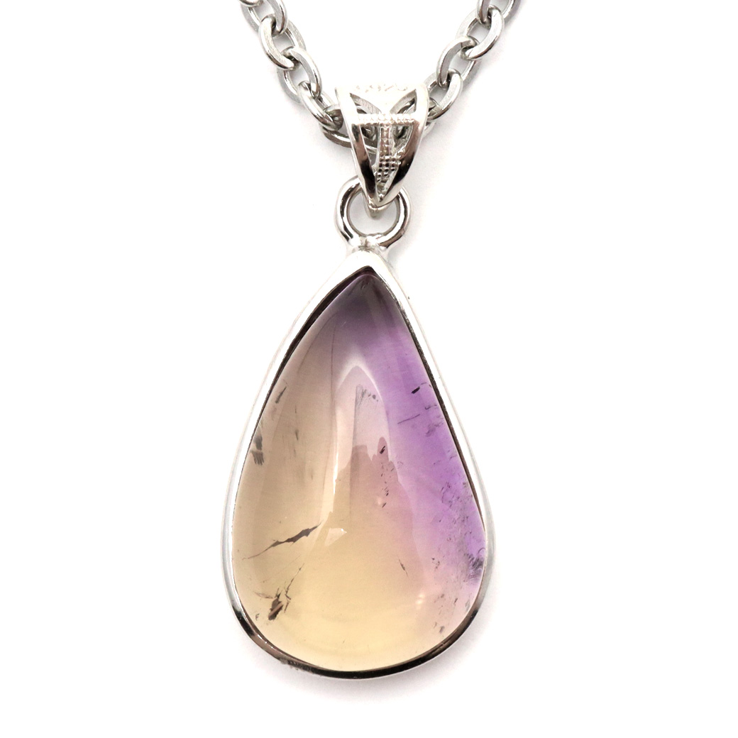 アメトリン 紫黄水晶 ネックレス 天然石 ペンダント Silver925 パワーストーン 1点物