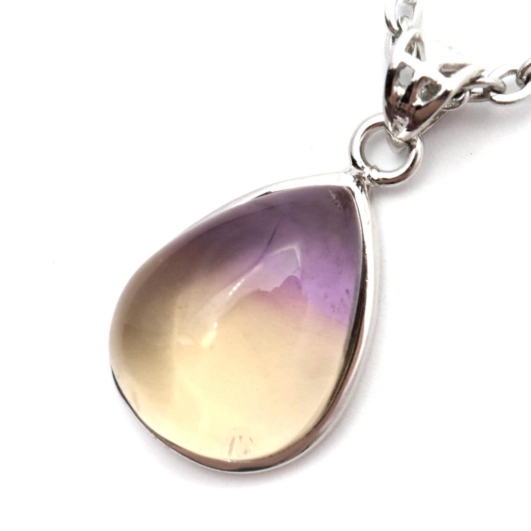 アメトリン 紫黄水晶 ネックレス 天然石 ペンダント Silver925 パワーストーン 1点物