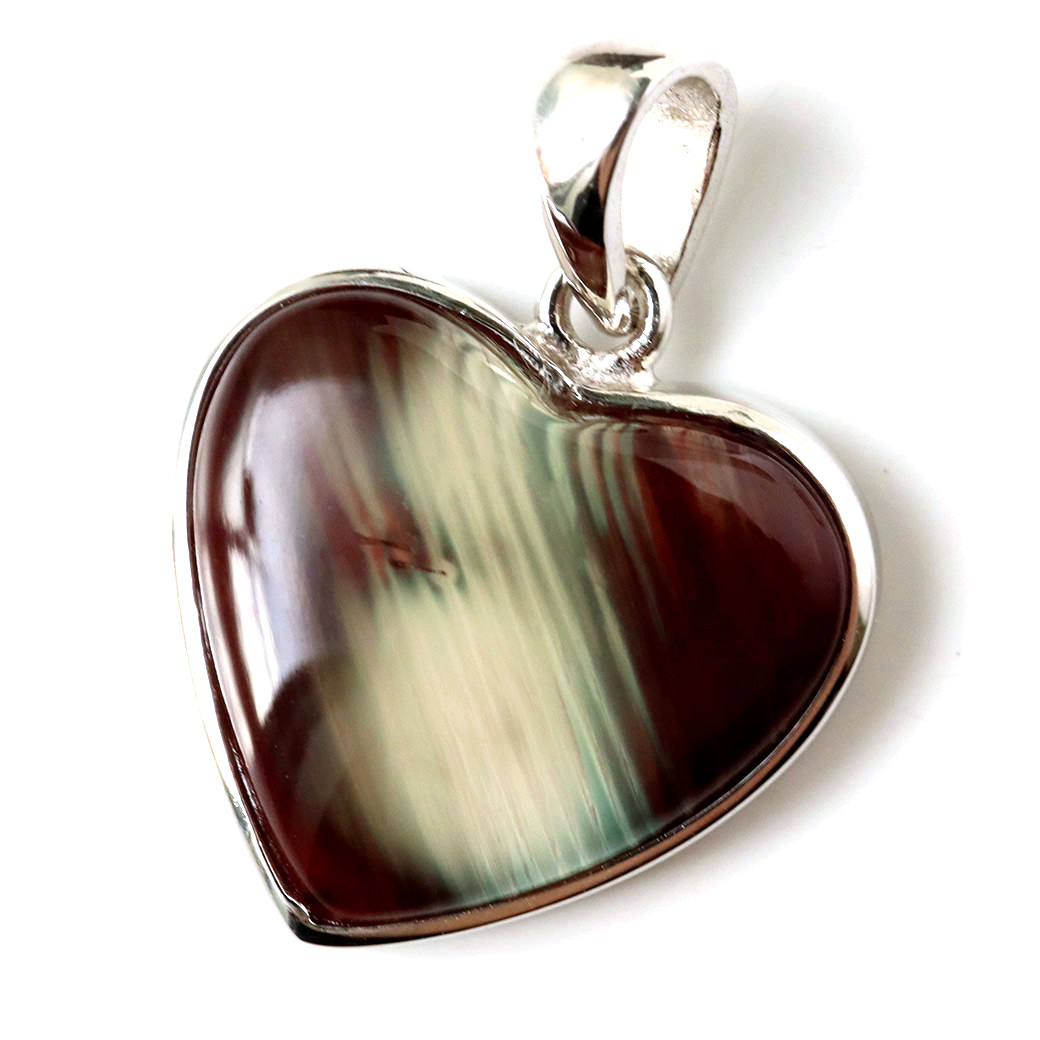 アンデシン ペンダント 希少 ハート型 Silver925 1点物 天然石