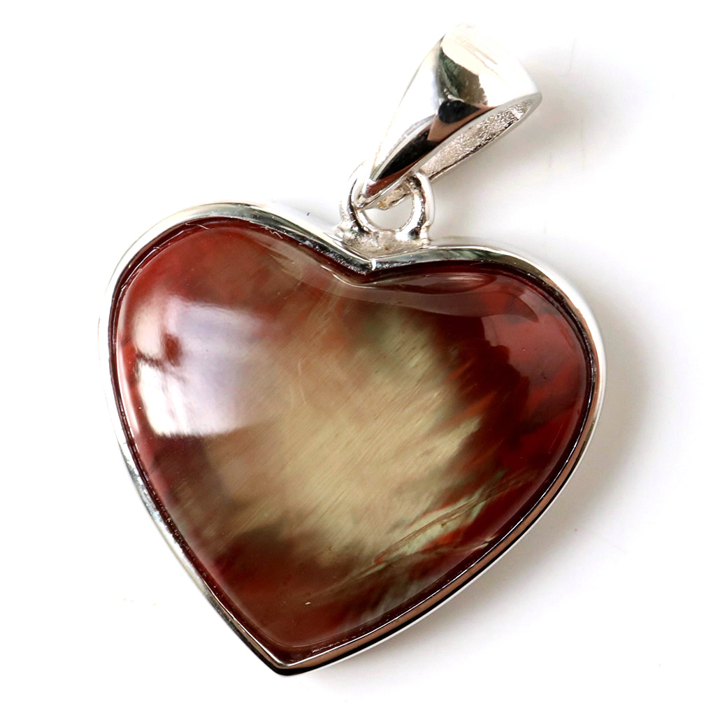 アンデシン ペンダント 希少 ハート型 Silver925 1点物 天然石