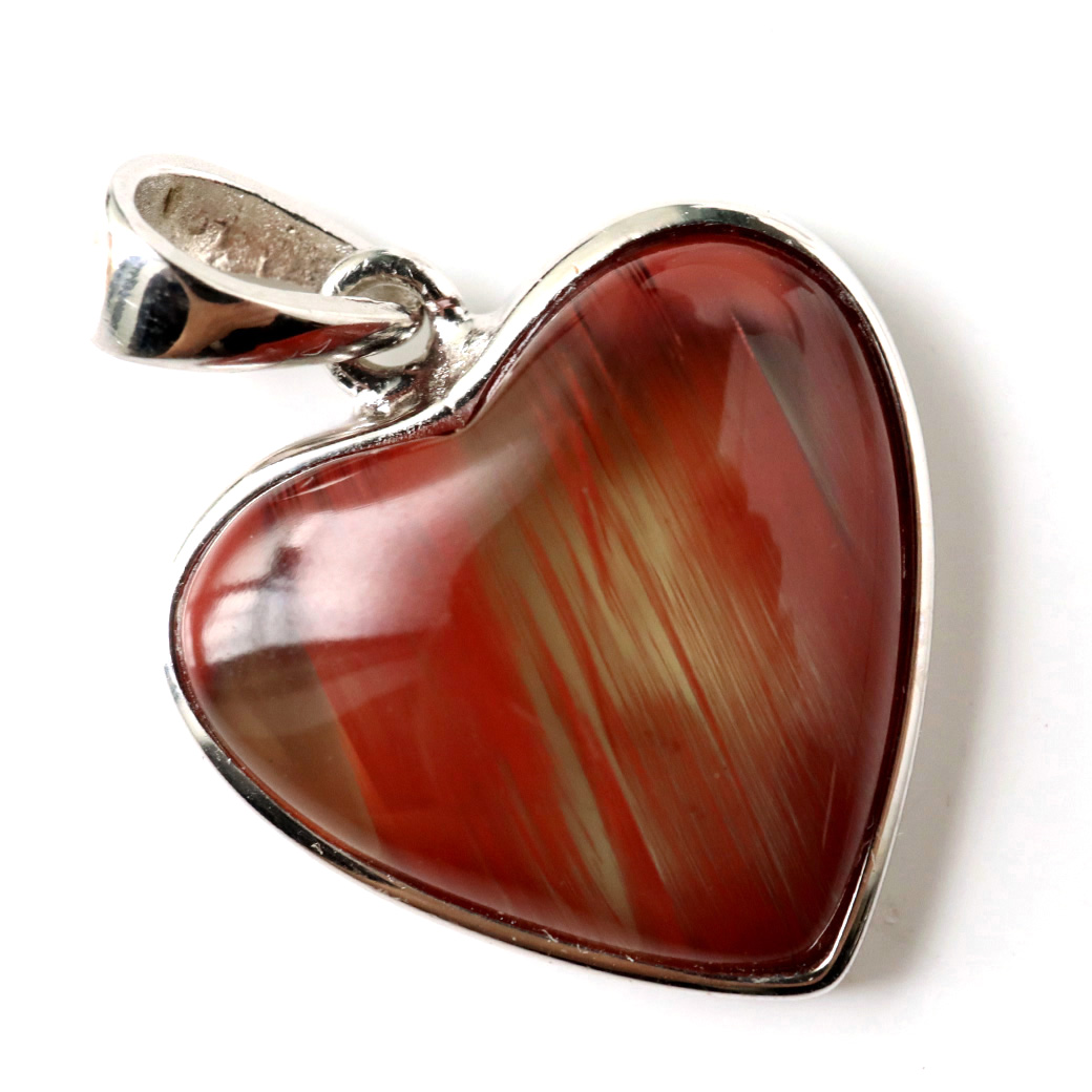 アンデシン ペンダント 希少 ハート型 Silver925 1点物 天然石
