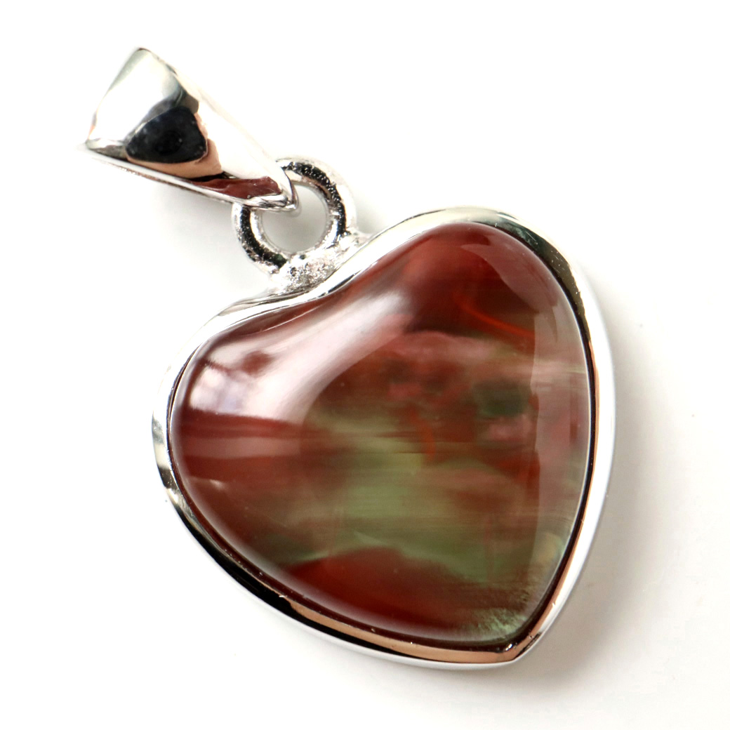 アンデシン ペンダント 希少 ハート型 Silver925 1点物 天然石