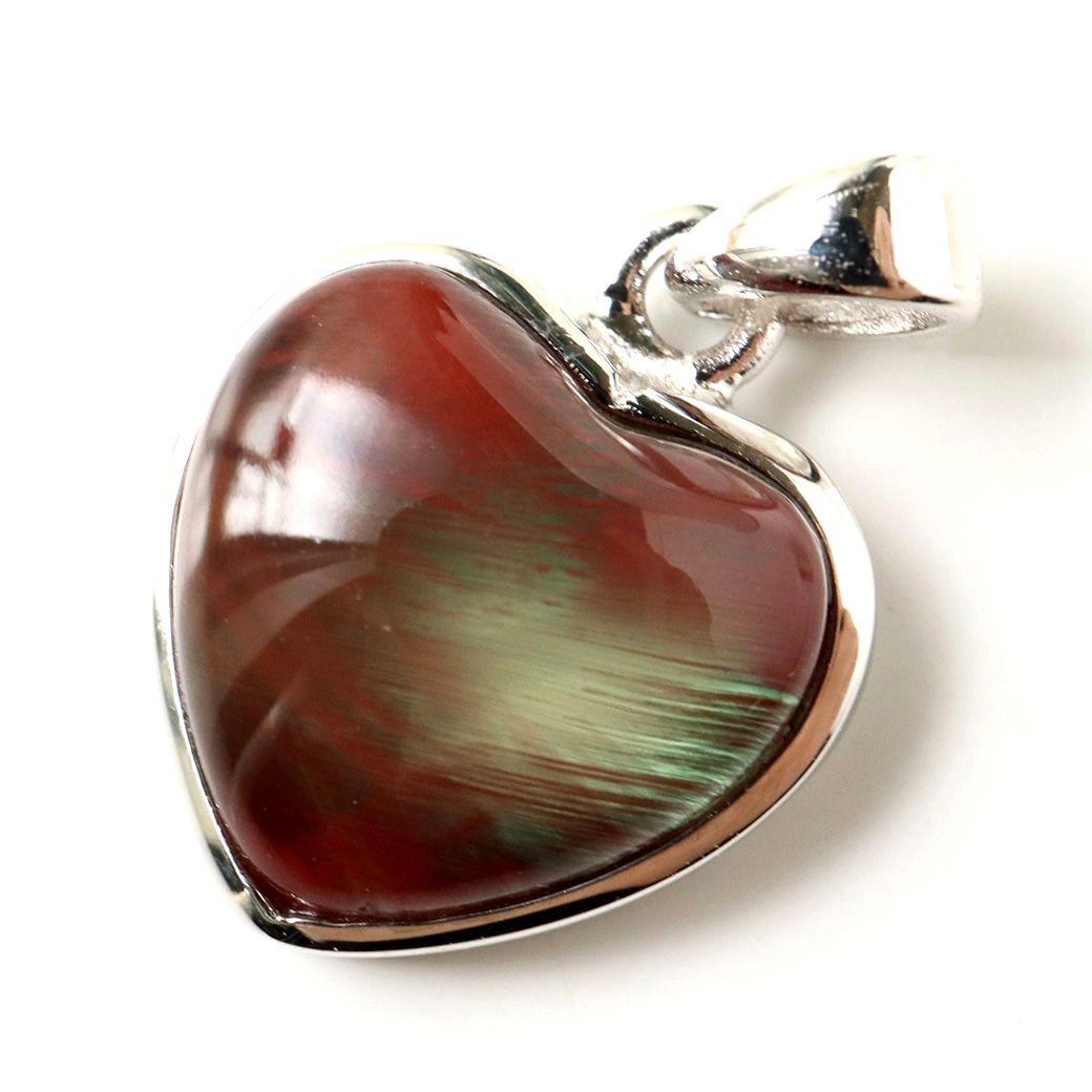 アンデシン ペンダント 希少 ハート型 Silver925 1点物 天然石