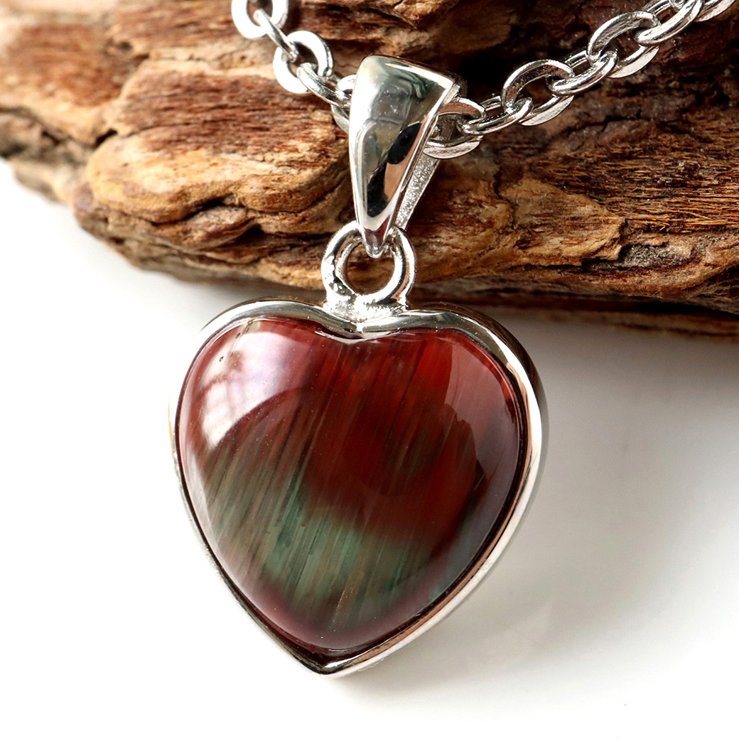 アンデシン ペンダント 希少 ハート型 Silver925 1点物 天然石