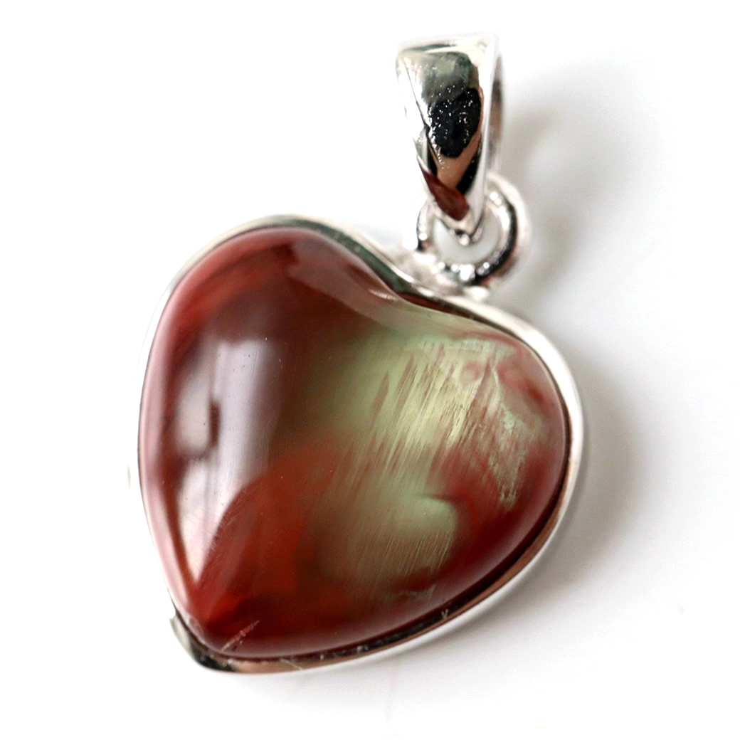 アンデシン ペンダント 希少 ハート型 Silver925 1点物 天然石