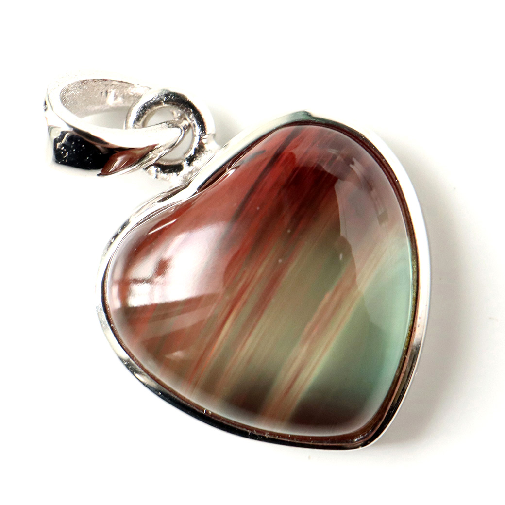 アンデシン ペンダント 希少 ハート型 Silver925 1点物 天然石