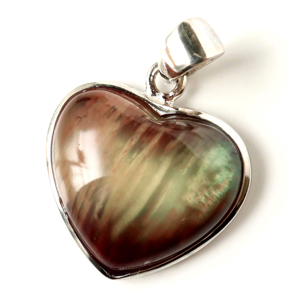 アンデシン ペンダント 希少 ハート型 Silver925 1点物 天然石