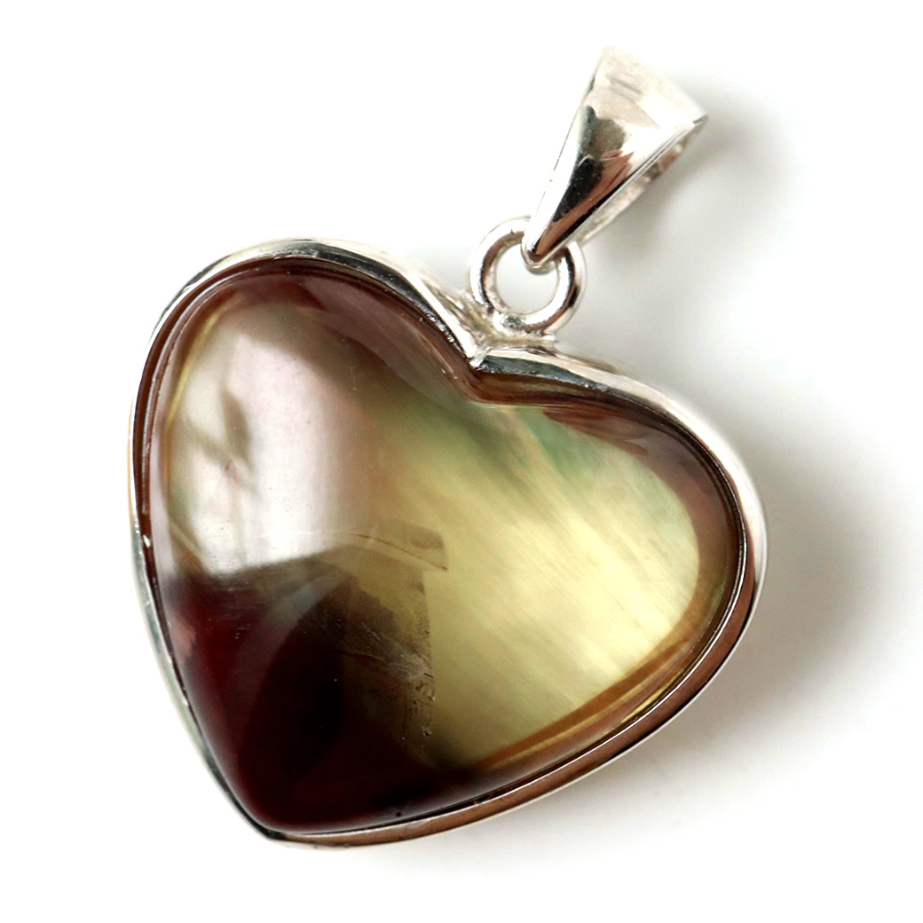アンデシン ペンダント 希少 ハート型 Silver925 1点物 天然石