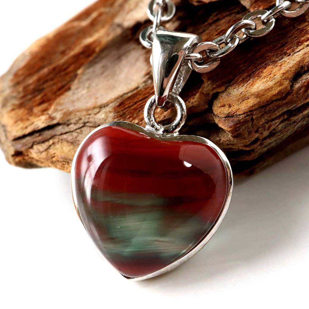 アンデシン ペンダント 希少 ハート型 Silver925 1点物 天然石