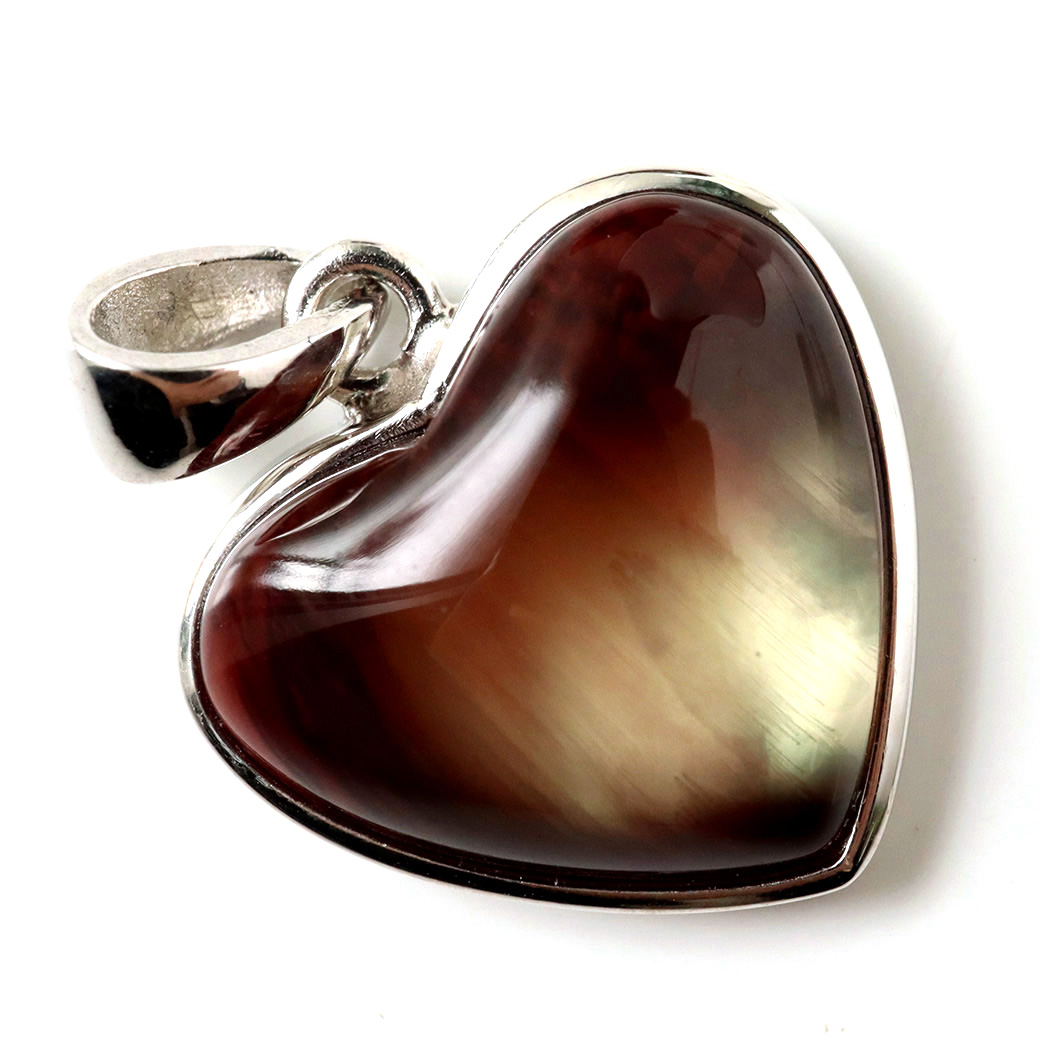 アンデシン ペンダント 希少 ハート型 Silver925 1点物 天然石