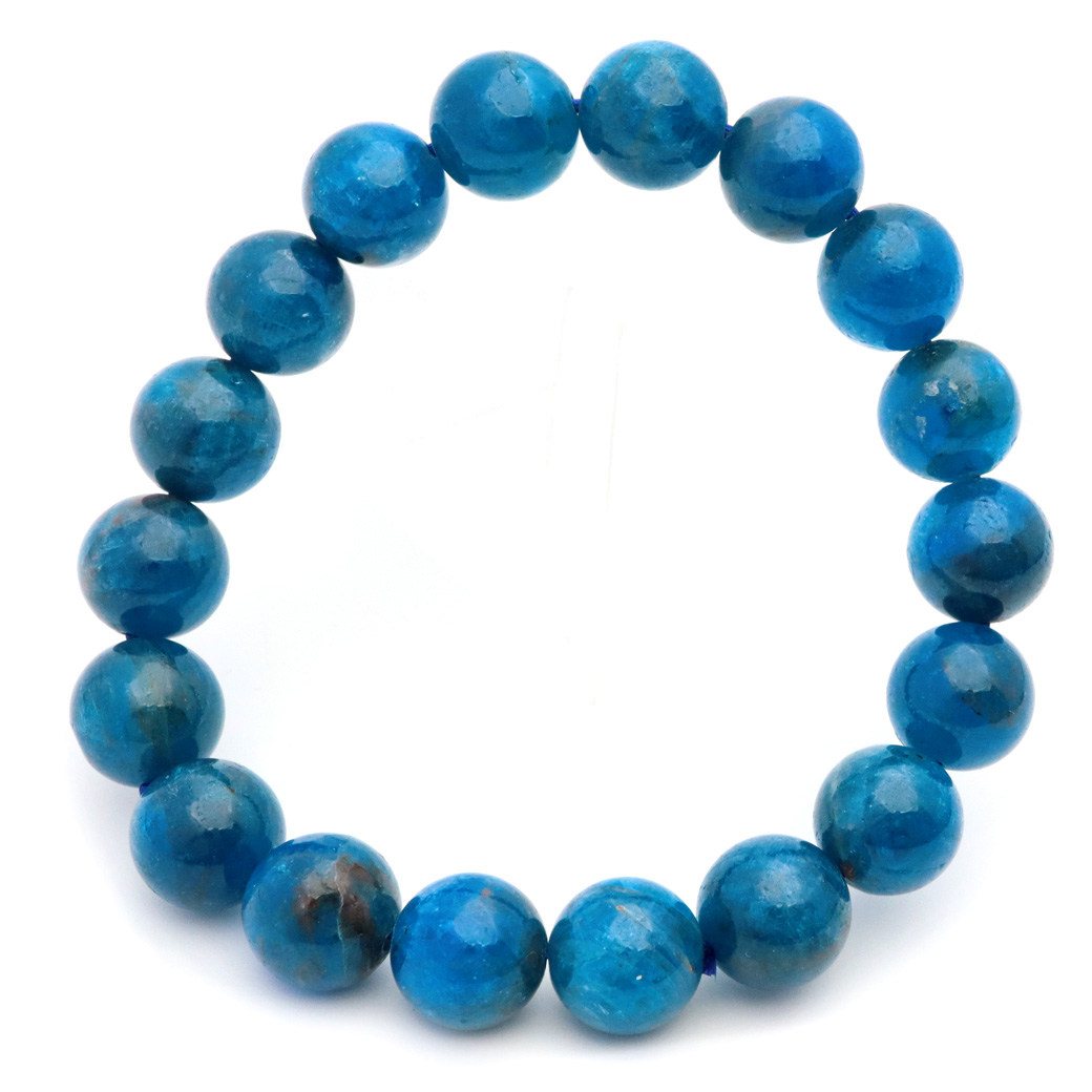 ブルー アパタイト ブレスレット ブラジル産 天然石 1点物 パワーストーン apatite