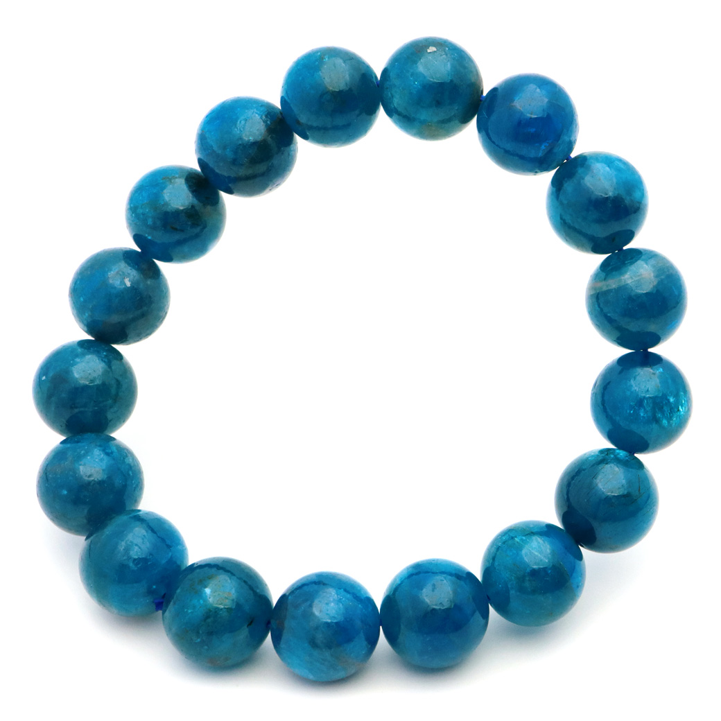 ブルー アパタイト ブレスレット ブラジル産 天然石 1点物 パワーストーン apatite