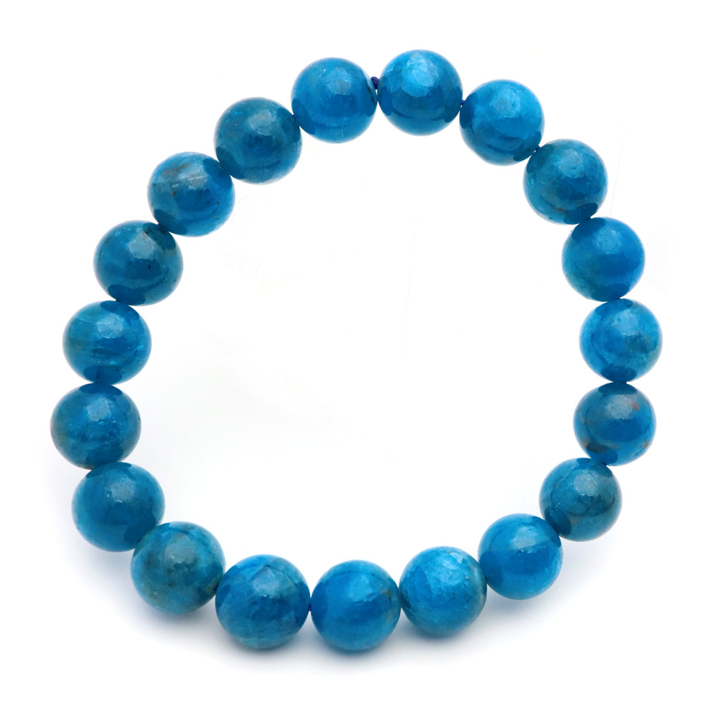 ブルー アパタイト ブレスレット ブラジル産 天然石 1点物 パワーストーン apatite