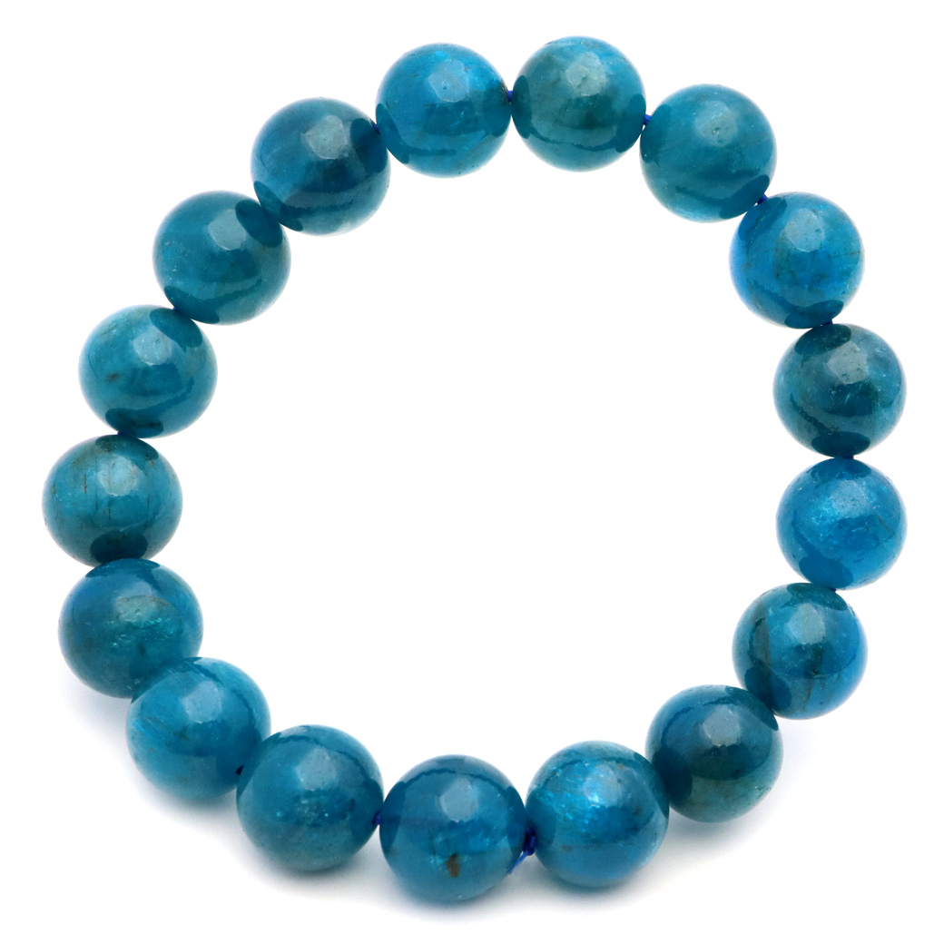 ブルー アパタイト ブレスレット ブラジル産 天然石 1点物 パワーストーン apatite
