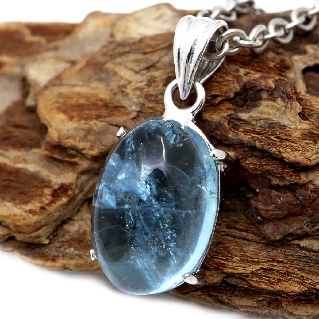アクアマリン ペンダント 天然石 ネックレス 高品質 Silver925 1点物 3月 誕生石 藍柱石 ベリル