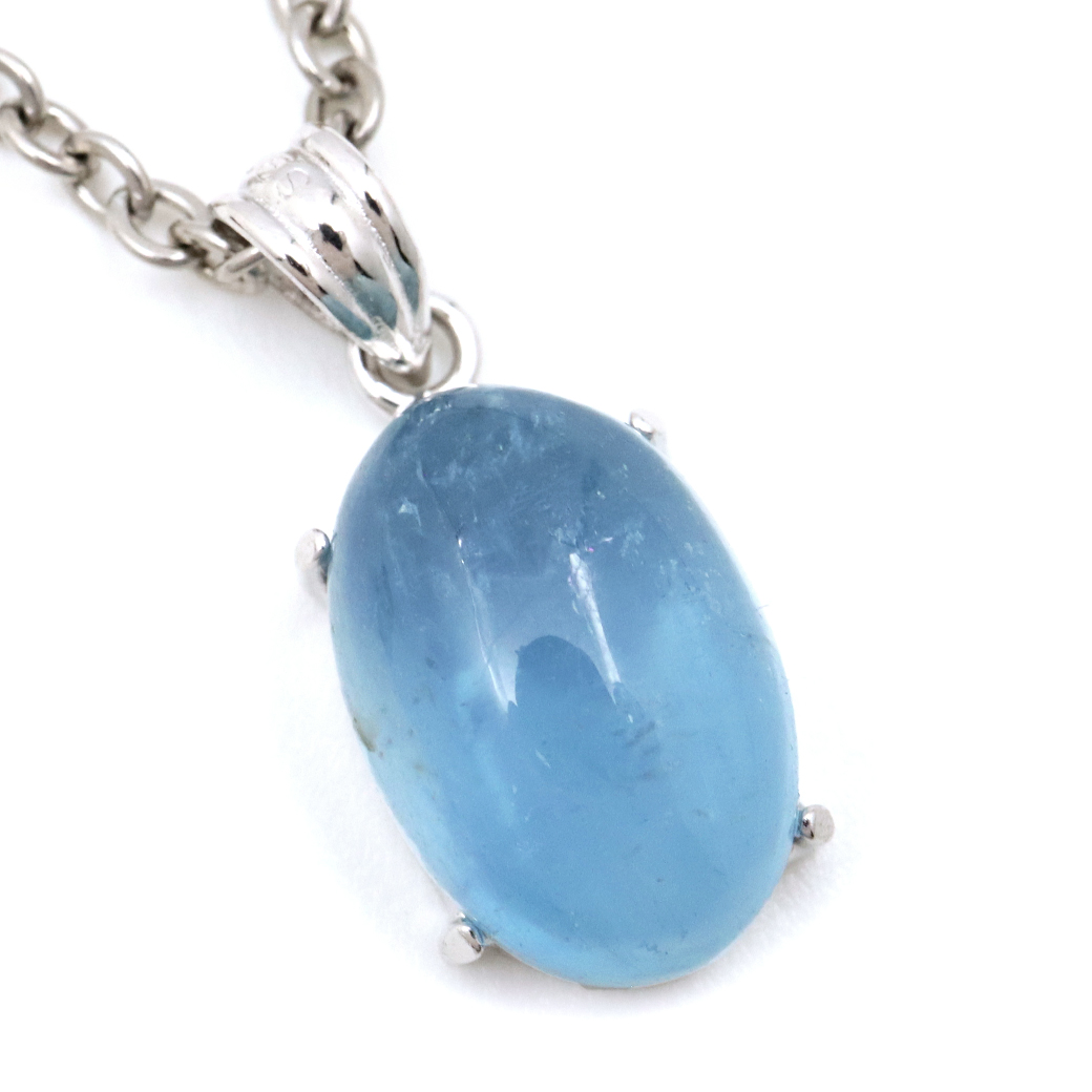 アクアマリン ペンダント 天然石 ネックレス 高品質 Silver925 1点物 3月 誕生石 藍柱石 ベリル