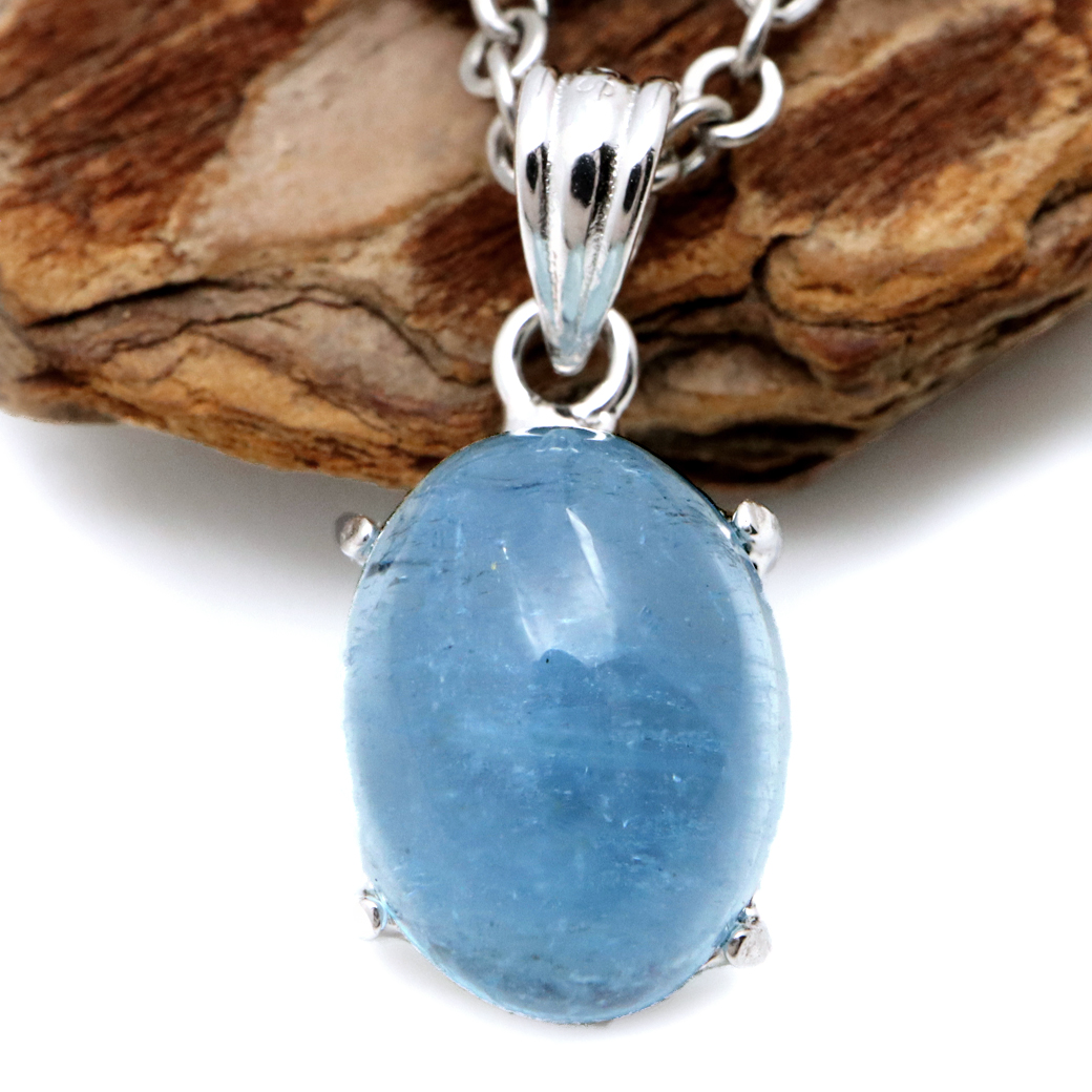 アクアマリン ペンダント 天然石 ネックレス 高品質 Silver925 1点物 3月 誕生石 藍柱石 ベリル