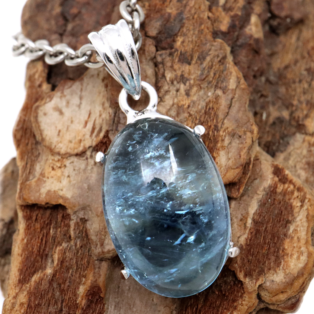 アクアマリン ペンダント 天然石 ネックレス 高品質 Silver925 1点物 3月 誕生石 藍柱石 ベリル