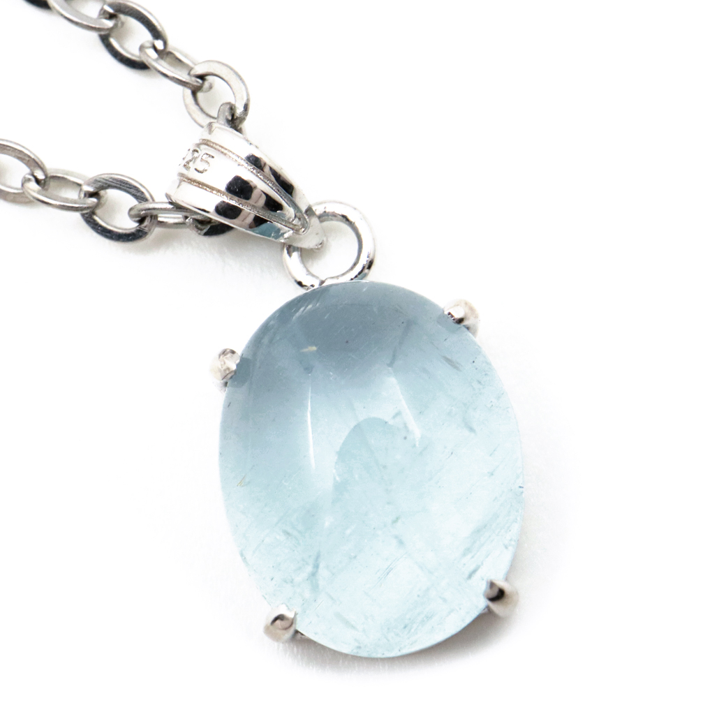 アクアマリン ペンダント 3月 誕生石 ネックレス 天然石 パワーストーン Silver925 1点物