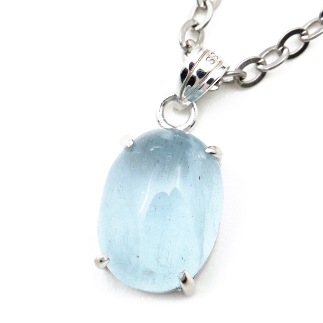 アクアマリン ペンダント 3月 誕生石 ネックレス 天然石 パワーストーン Silver925 1点物