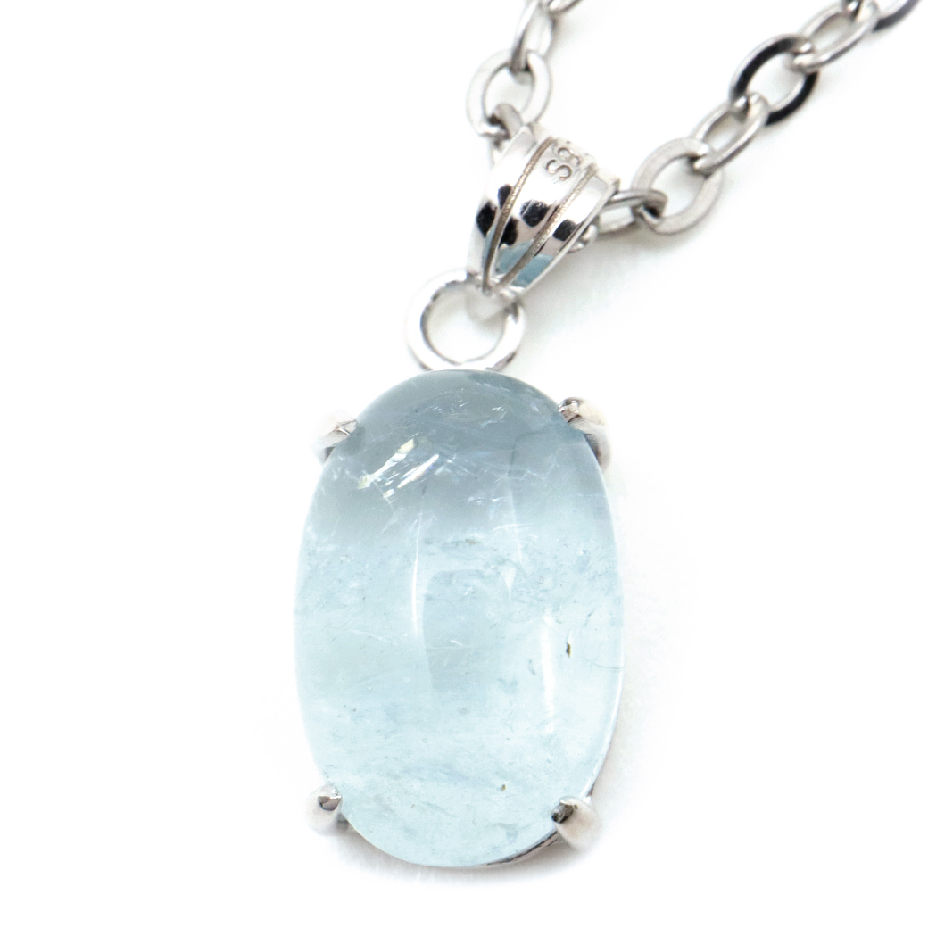 アクアマリン ペンダント 3月 誕生石 ネックレス 天然石 パワーストーン Silver925 1点物