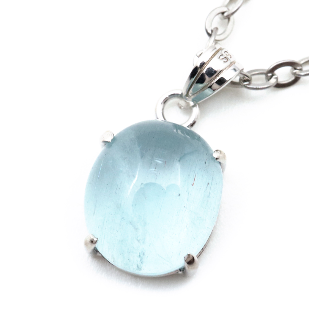 アクアマリン ペンダント 3月 誕生石 ネックレス 天然石 パワーストーン Silver925 1点物