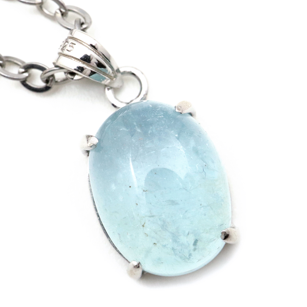 アクアマリン ペンダント 3月 誕生石 ネックレス 天然石 パワーストーン Silver925 1点物