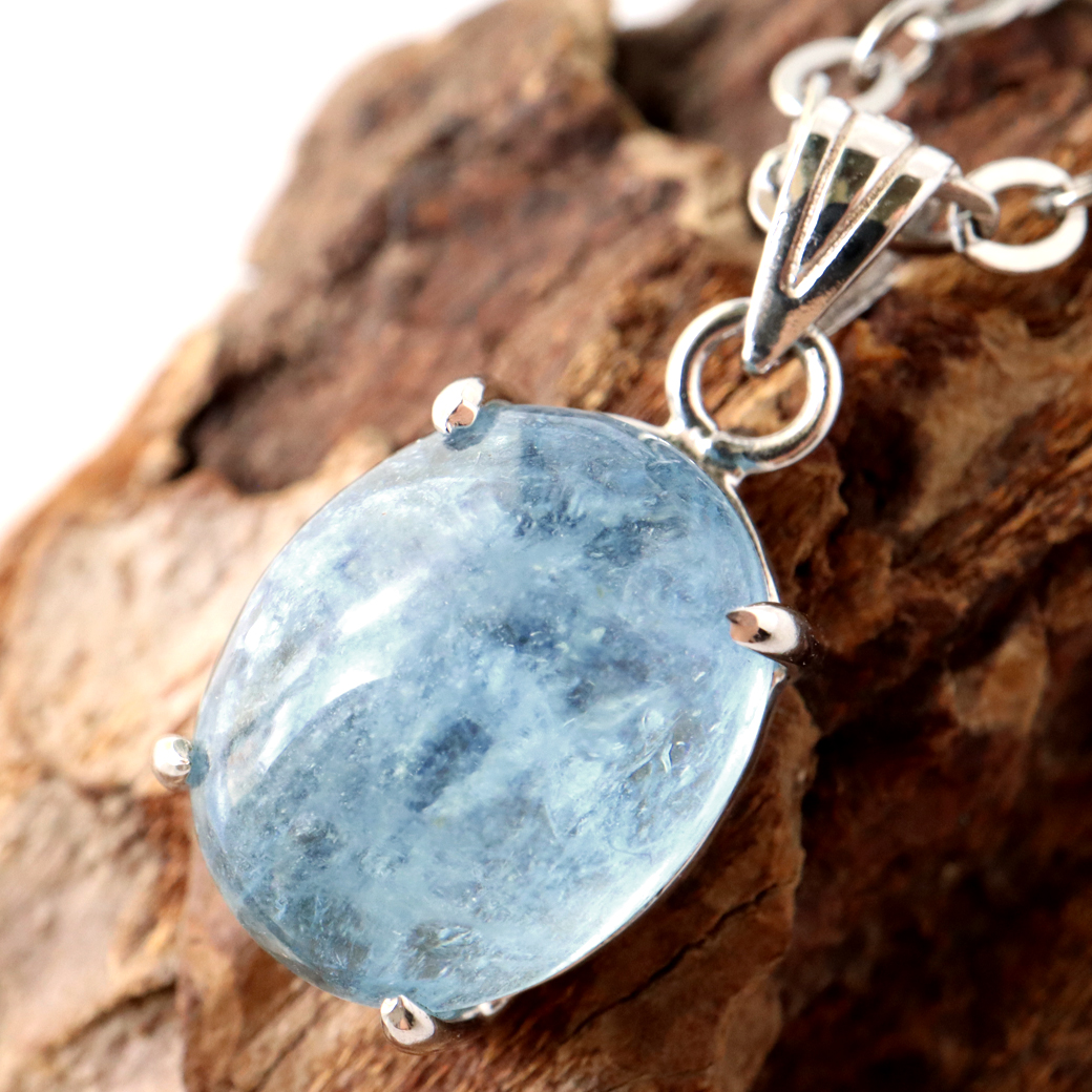 アクアマリン ネックレス 天然石 ペンダント 高品質 Silver925 1点物