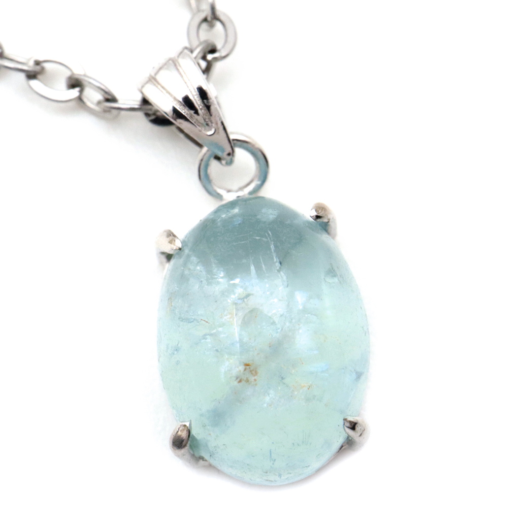 アクアマリン ペンダント 3月 誕生石 ネックレス 天然石 パワーストーン Silver925 1点物