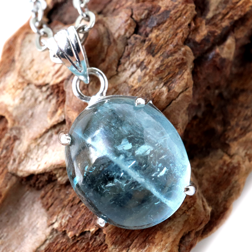 アクアマリン ネックレス 天然石 ペンダント 高品質 Silver925 1点物