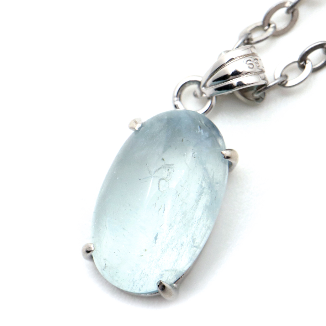アクアマリン ペンダント 3月 誕生石 ネックレス 天然石 パワーストーン Silver925 1点物