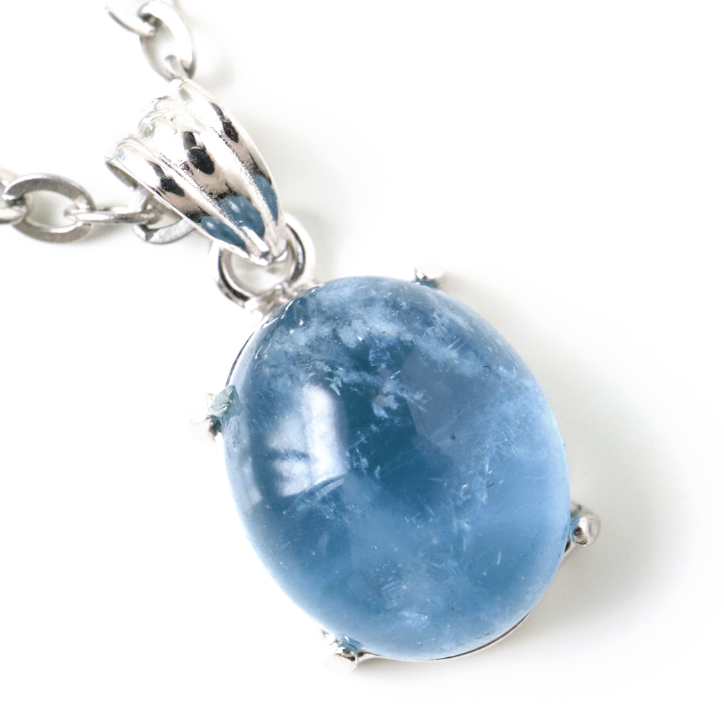 アクアマリン ペンダント 天然石 ネックレス 高品質 Silver925 1点物 3月 誕生石 藍柱石 ベリル