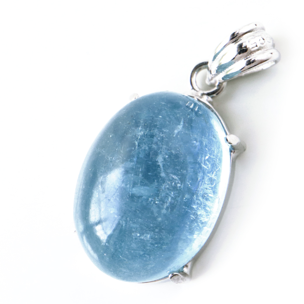 アクアマリン ペンダント 天然石 ネックレス 高品質 Silver925 1点物 3月 誕生石 藍柱石 ベリル