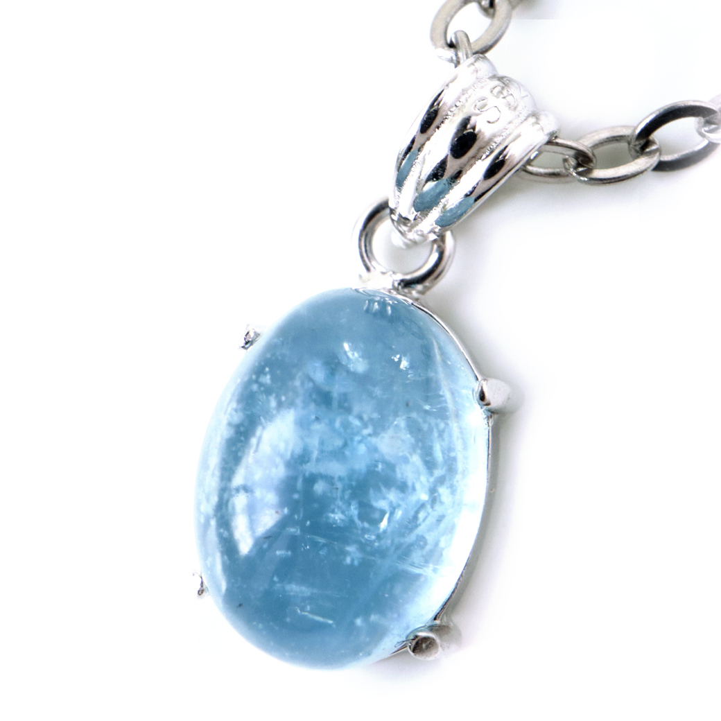 アクアマリン ペンダント 天然石 ネックレス 高品質 Silver925 1点物 3月 誕生石 藍柱石 ベリル